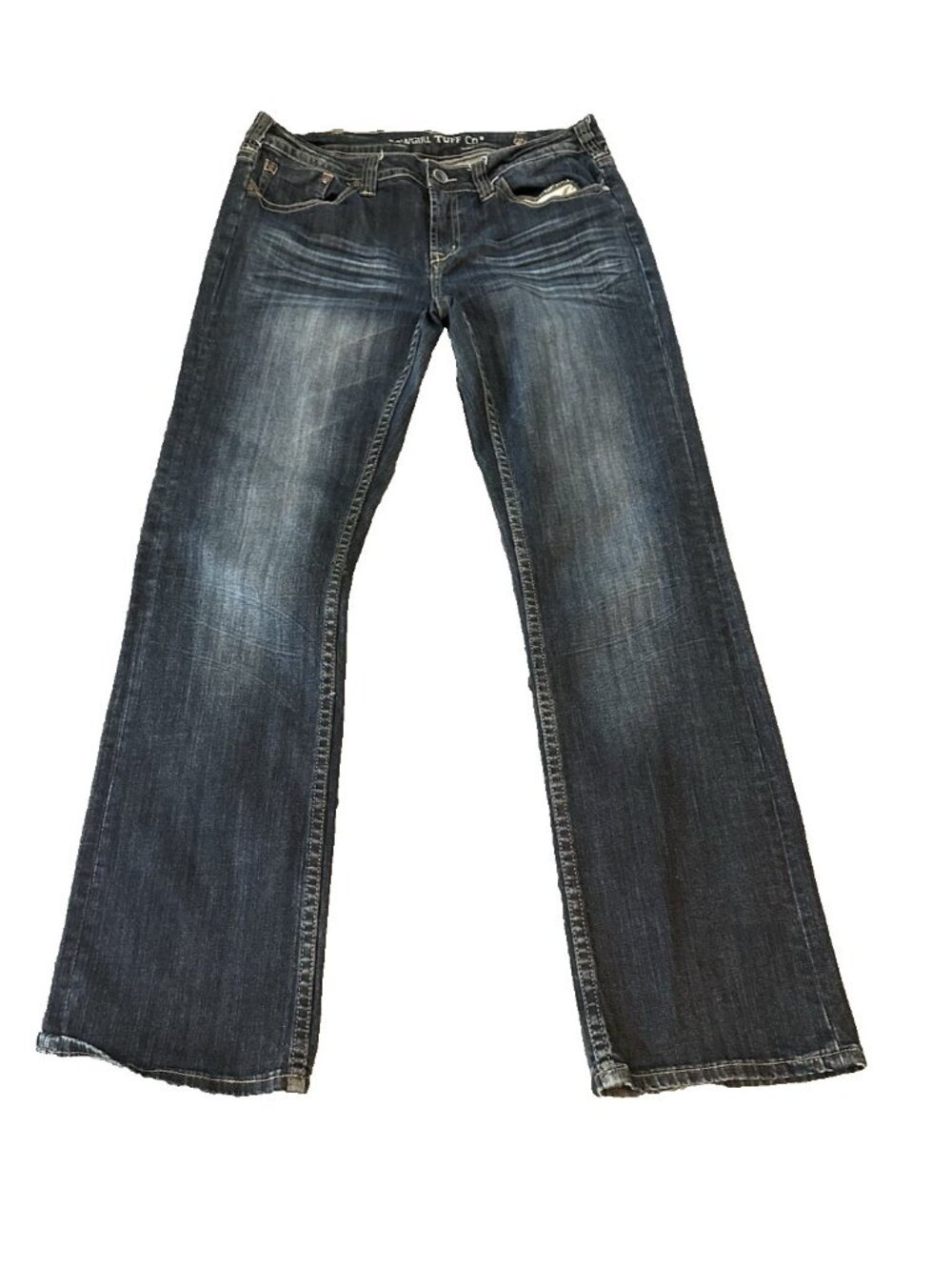 Cowgirl Tuff Co Bootcut Jeans Distressed Hem Womens 33x33 Western‎ Rodeo Ranch